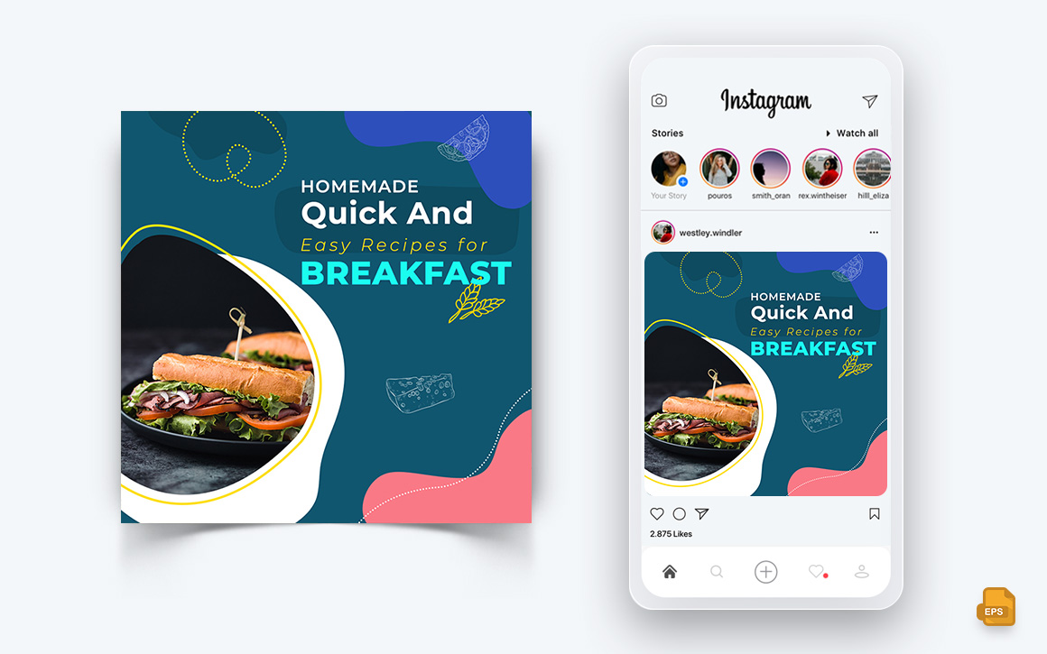 Food and Restaurant Offers Discounts Service Social Media Instagram Post Design-25