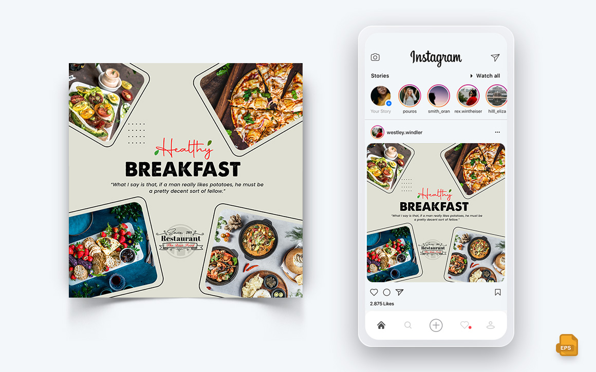 Food and Restaurant Offers Discounts Service Social Media Instagram Post Design-60