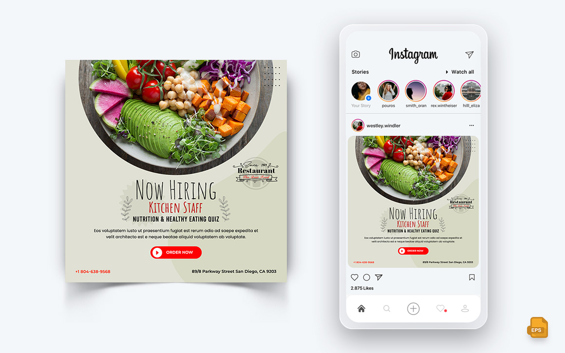 Food and Restaurant Offers Discounts Service Social Media Instagram Post Design-63