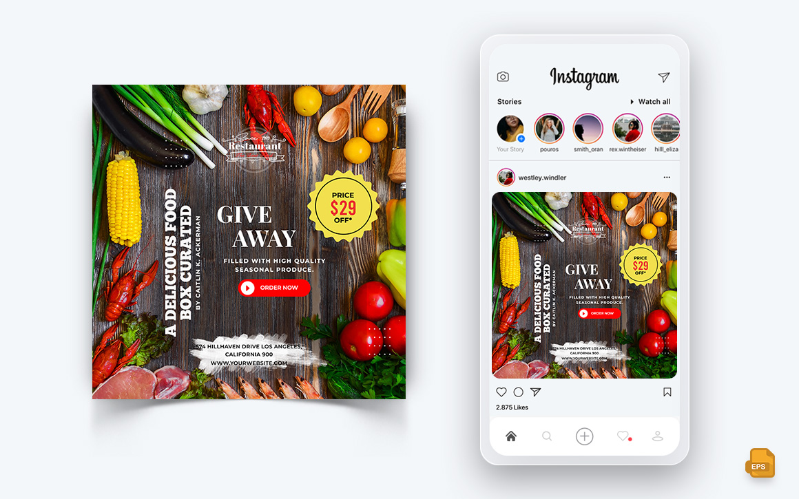 Food and Restaurant Offers Discounts Service Social Media Instagram Post Design-67