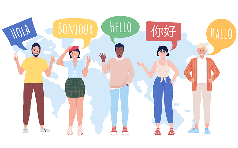 Multilingual community illustration