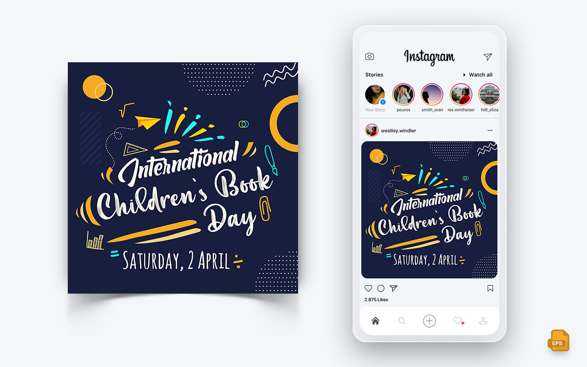 International Childrens Book Day  Social Media Instagram Post Design-04