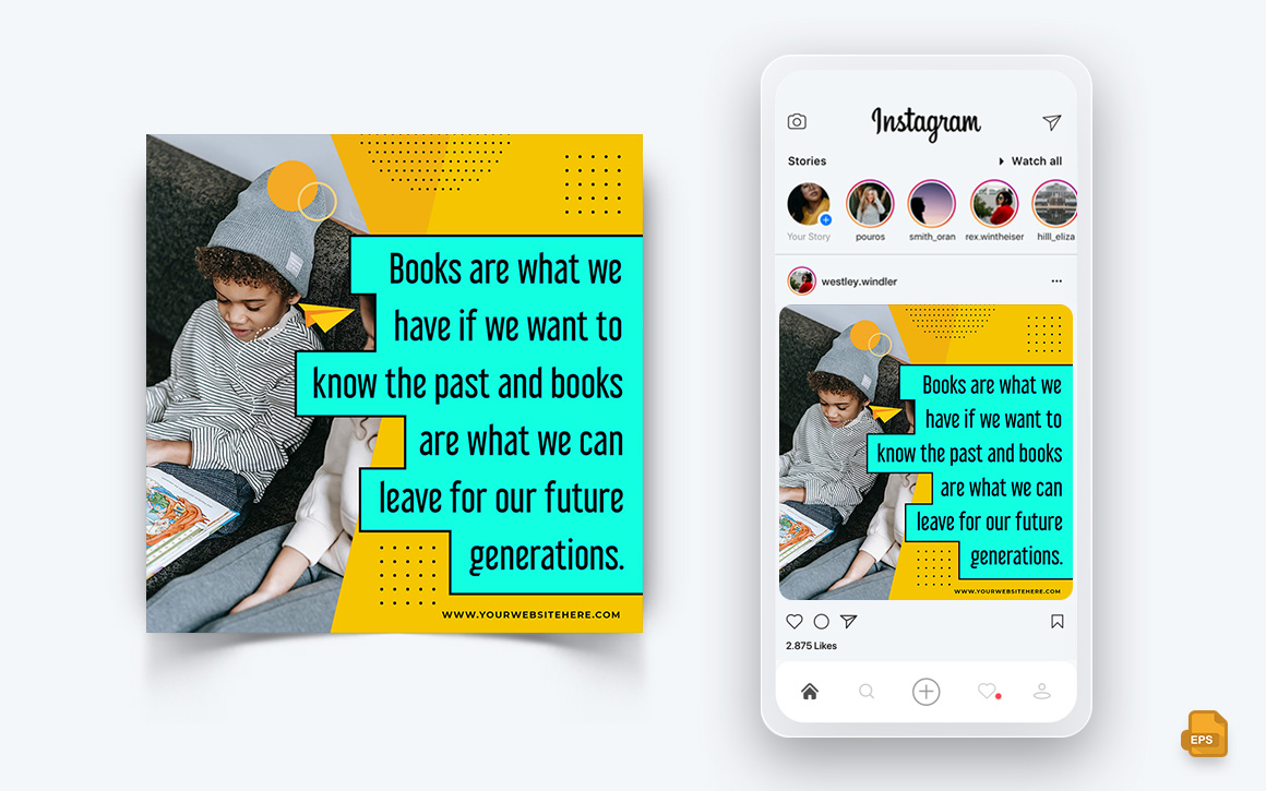 International Childrens Book Day  Social Media Instagram Post Design-05