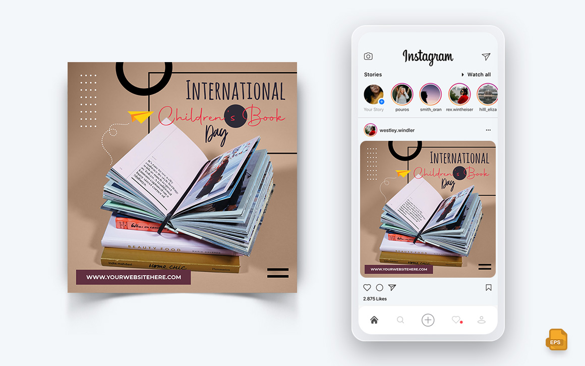 International Childrens Book Day  Social Media Instagram Post Design-09