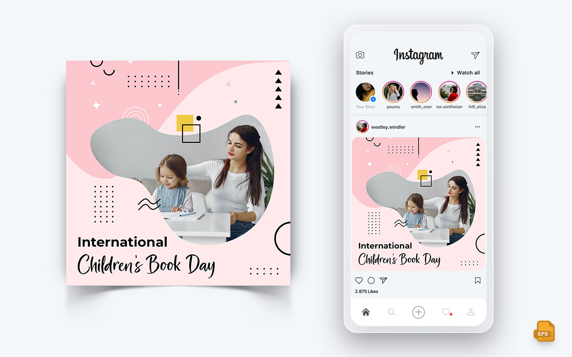 International Childrens Book Day  Social Media Instagram Post Design-17