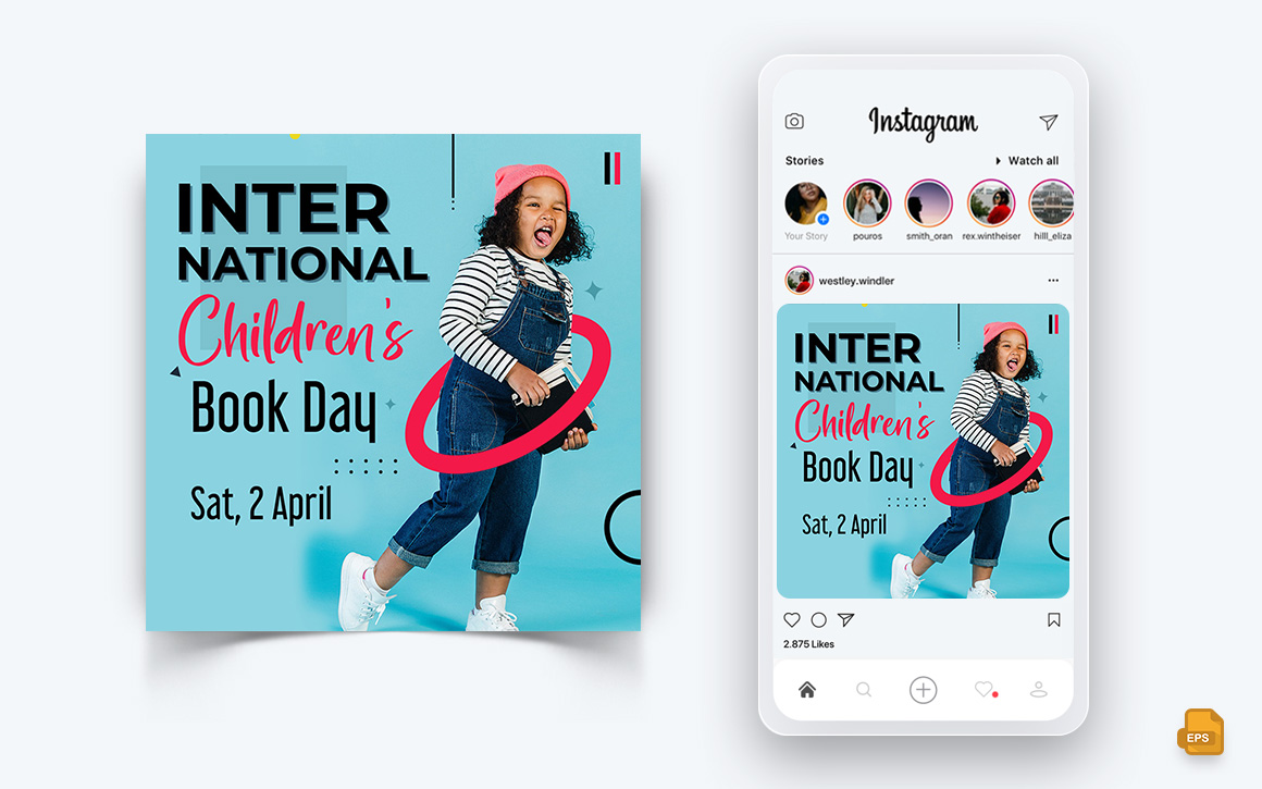 International Childrens Book Day  Social Media Instagram Post Design-18