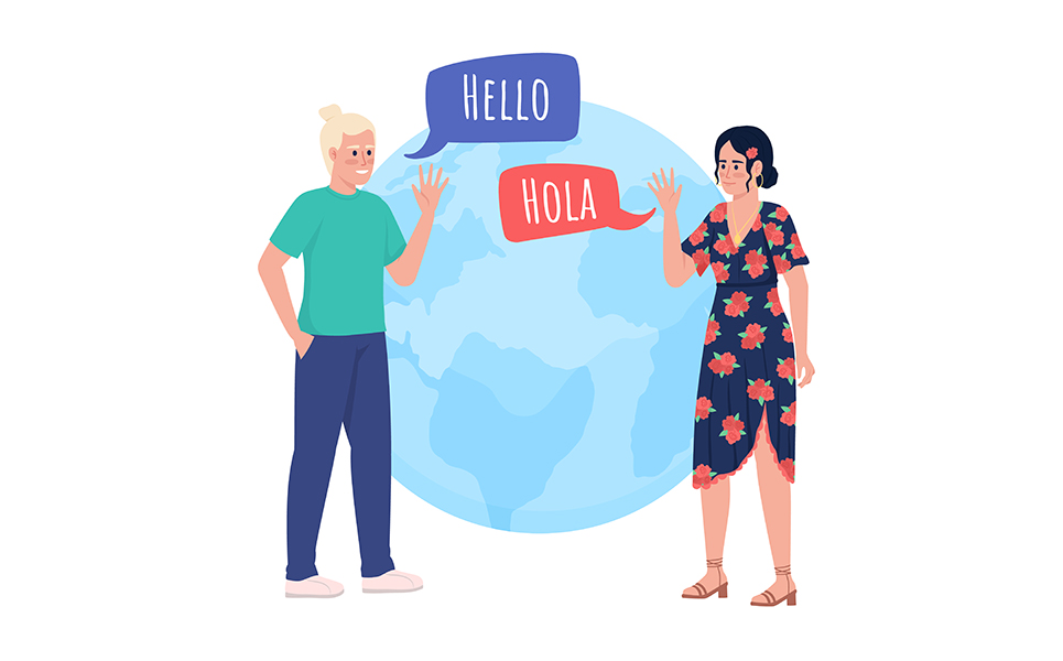 Language partnership illustration