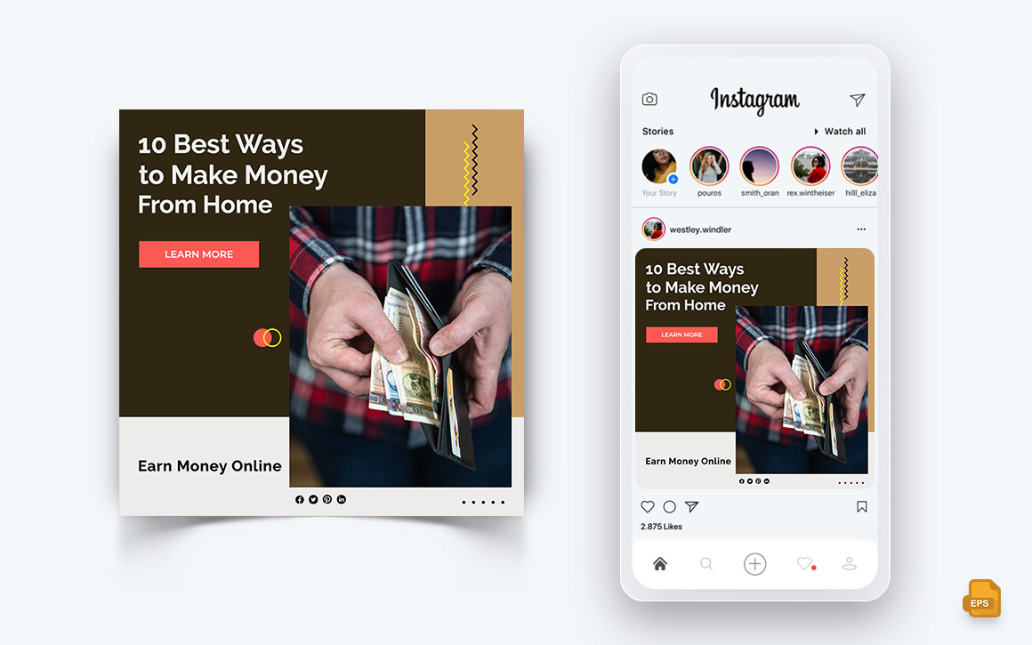 Online Money Earnings Social Media Instagram Post Design-02