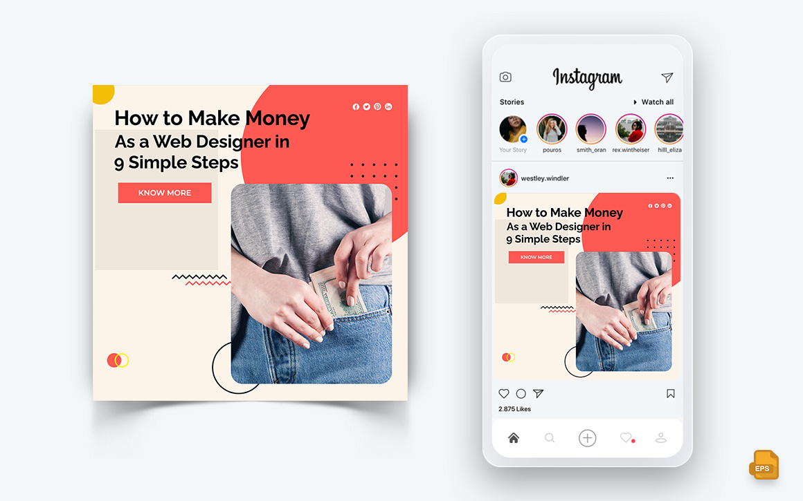 Online Money Earnings Social Media Instagram Post Design-05