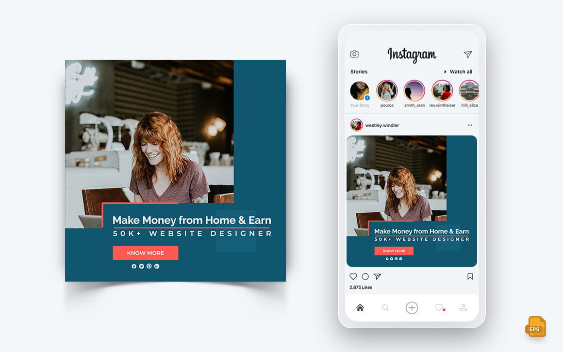 Online Money Earnings Social Media Instagram Post Design-10