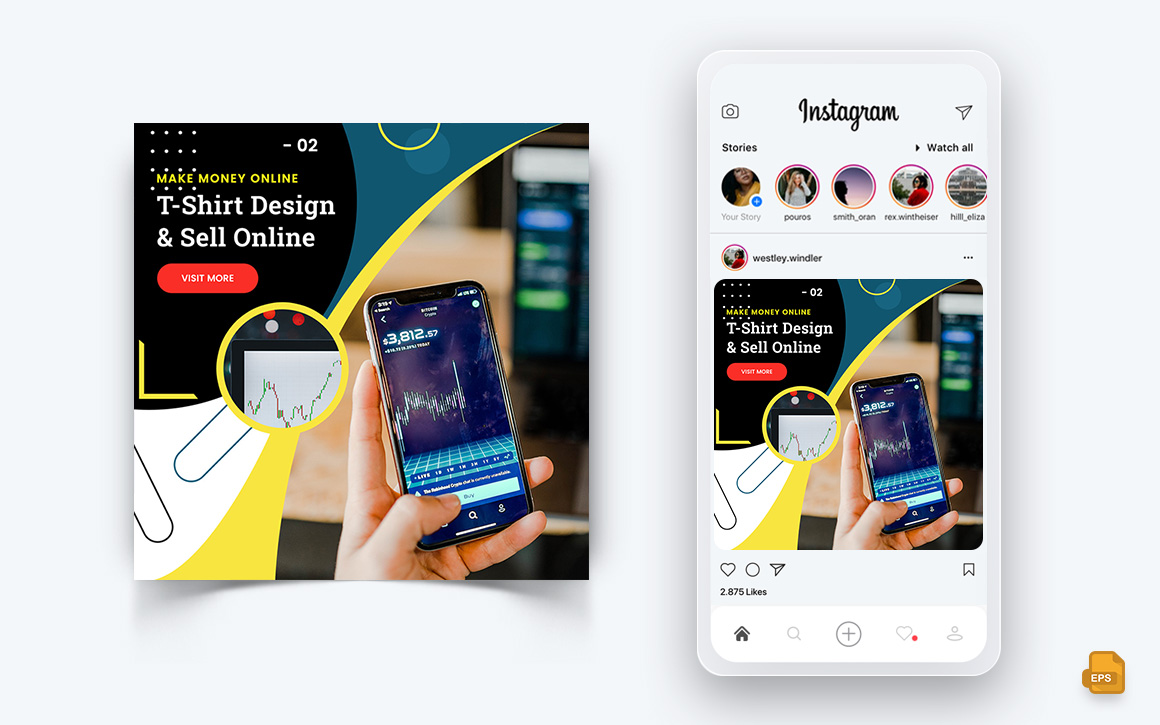 Online Money Earnings Social Media Instagram Post Design-12