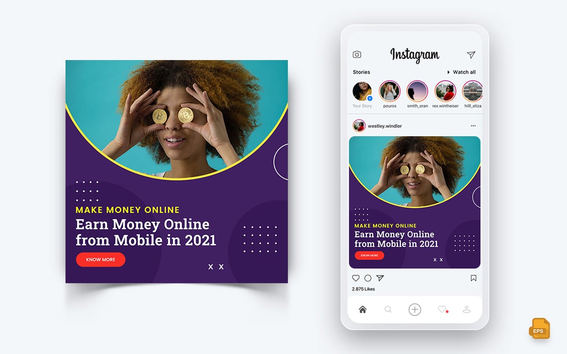 Online Money Earnings Social Media Instagram Post Design-15