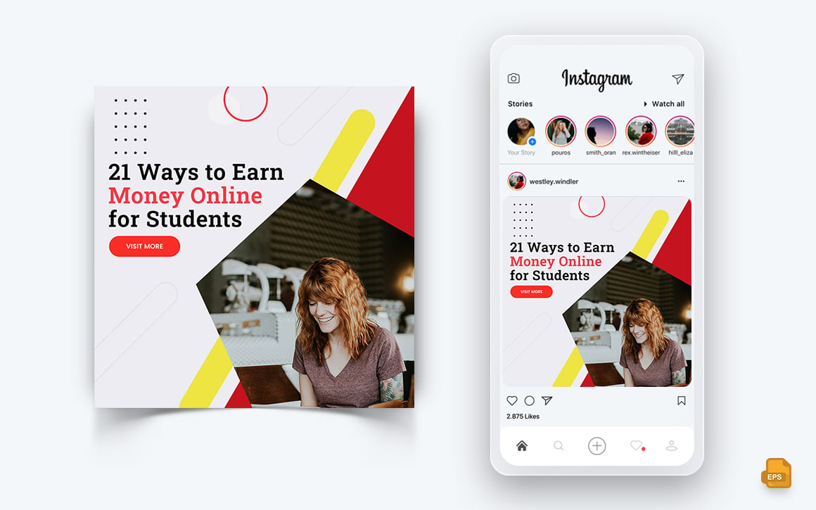 Online Money Earnings Social Media Instagram Post Design-16