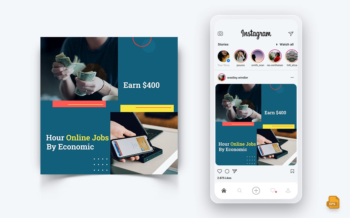 Online Money Earnings Social Media Instagram Post Design-17