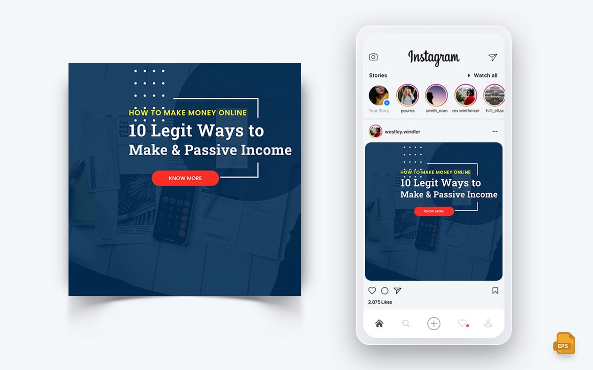 Online Money Earnings Social Media Instagram Post Design-18