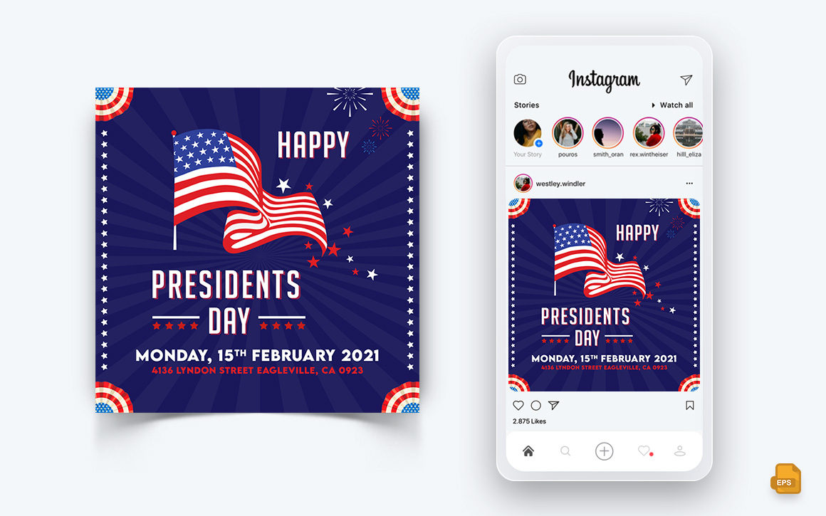 President Day Social Media Instagram Post Design-01
