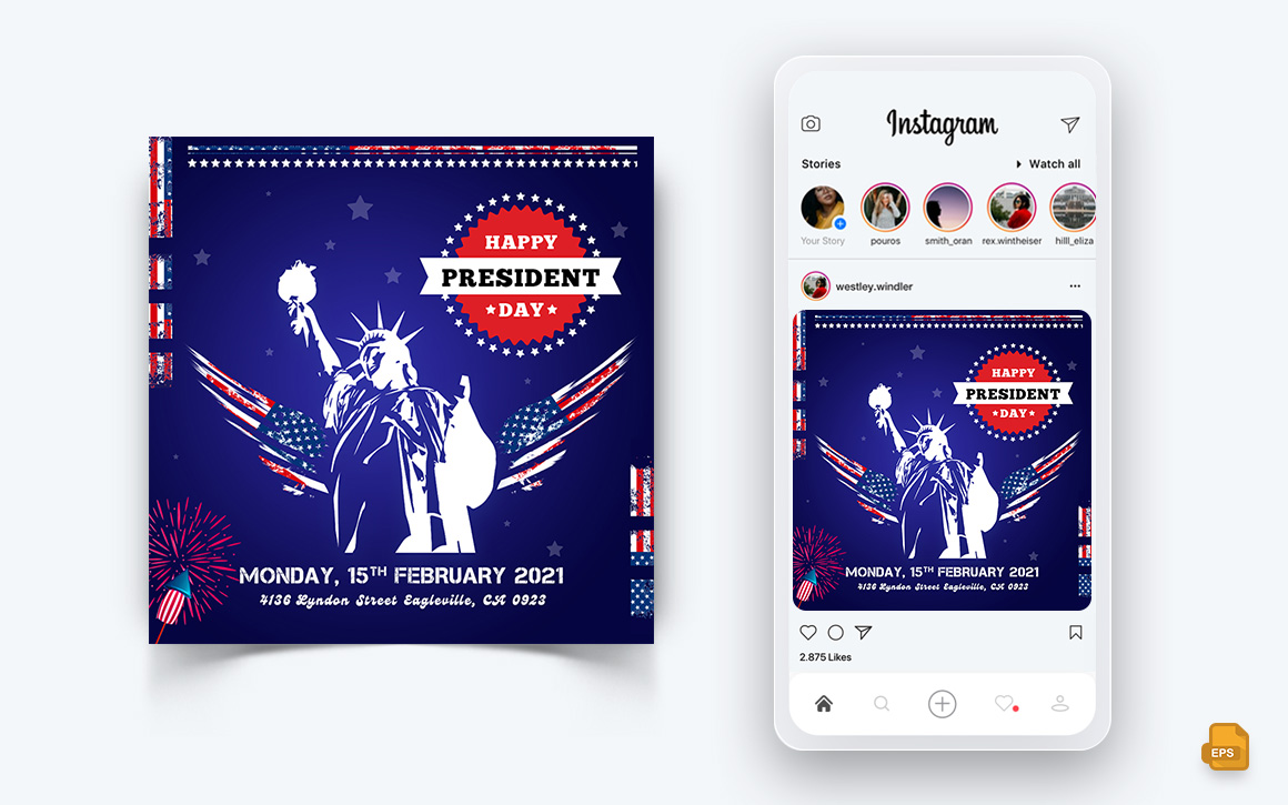 President Day Social Media Instagram Post Design-03