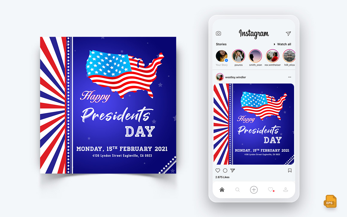 President Day Social Media Instagram Post Design-05