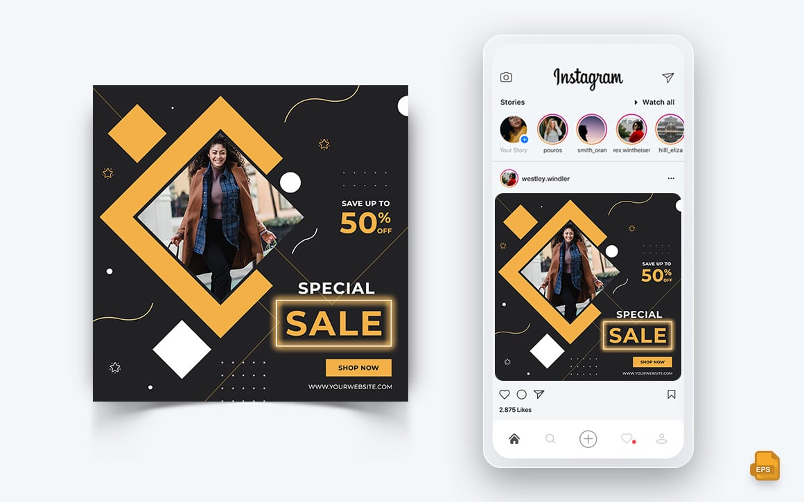 Fashion Sale Offer Social Media Instagram Post Design-14