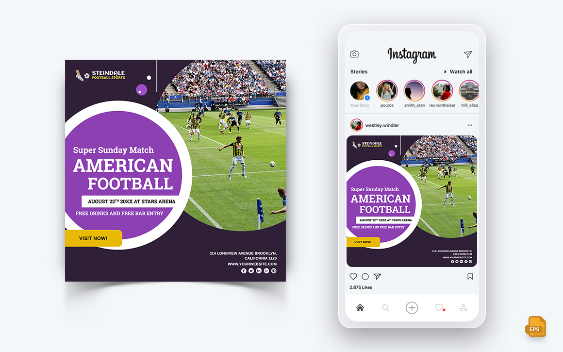 Sport Tournaments Social Media Instagram Post Design-12