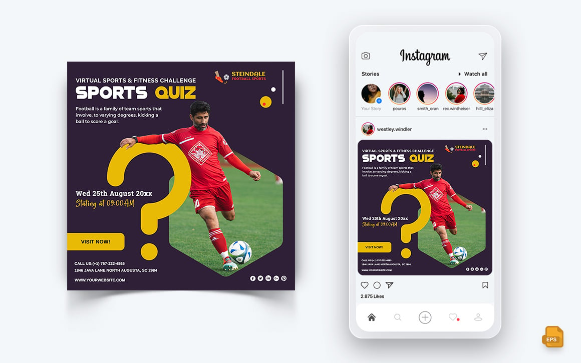 Sport Tournaments Social Media Instagram Post Design-13