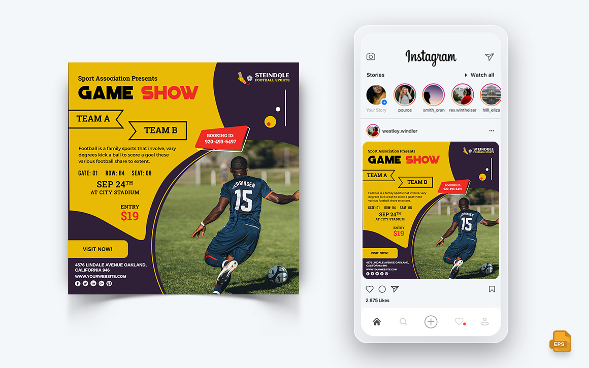 Sport Tournaments Social Media Instagram Post Design-19