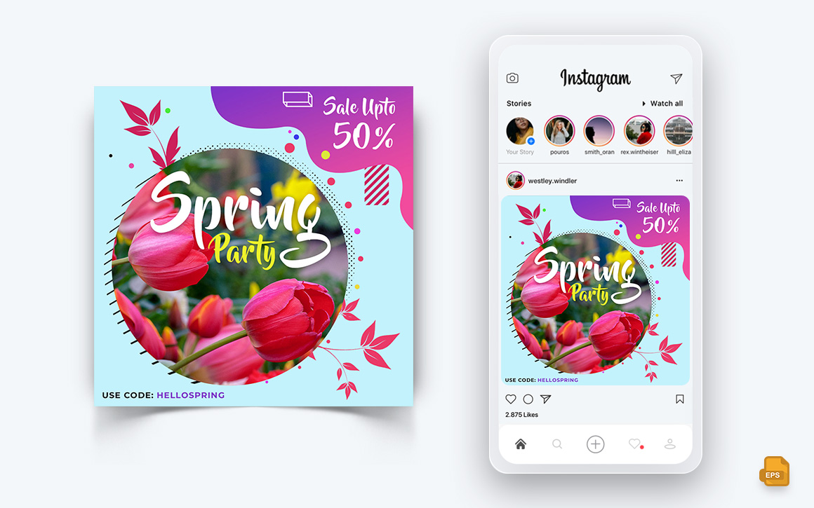 Spring Season Social Media Instagram Post Design-06