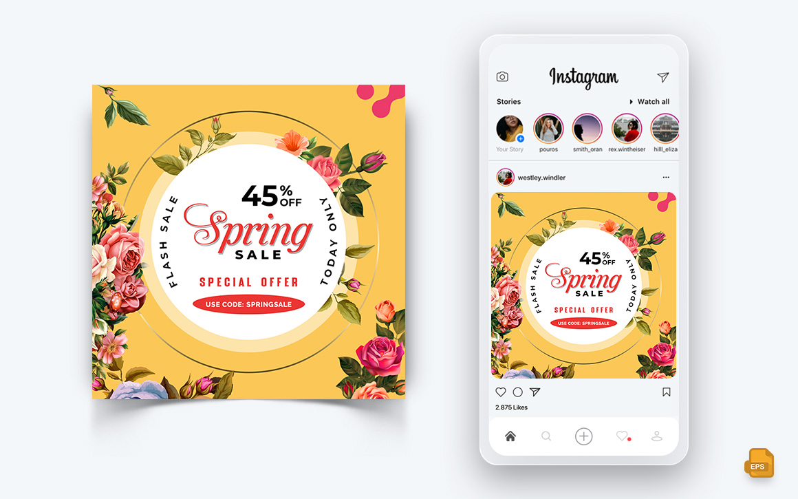 Spring Season Social Media Instagram Post Design-12