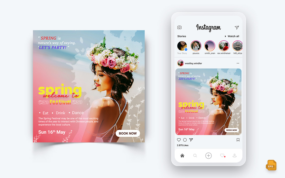 Spring Season Social Media Instagram Post Design-16