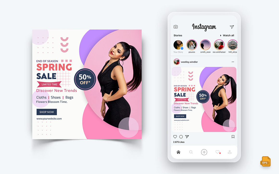 Spring Season Social Media Instagram Post Design-21