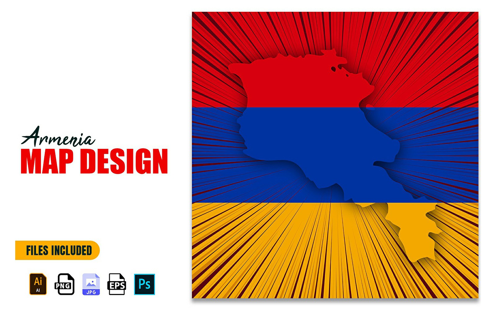 Armenia Independence Day Map Design Illustration