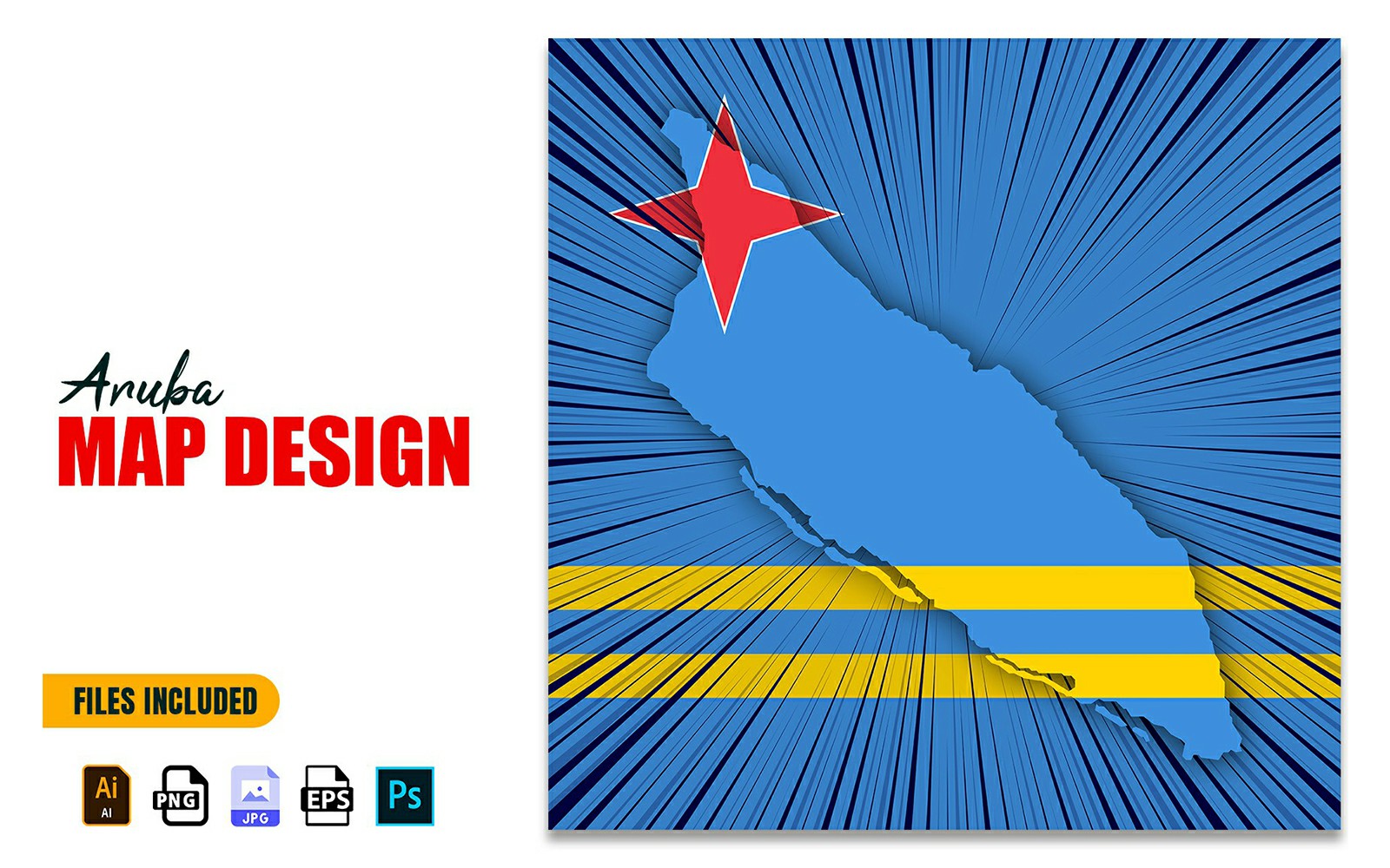 Aruba Independence Day Map Design Illustration