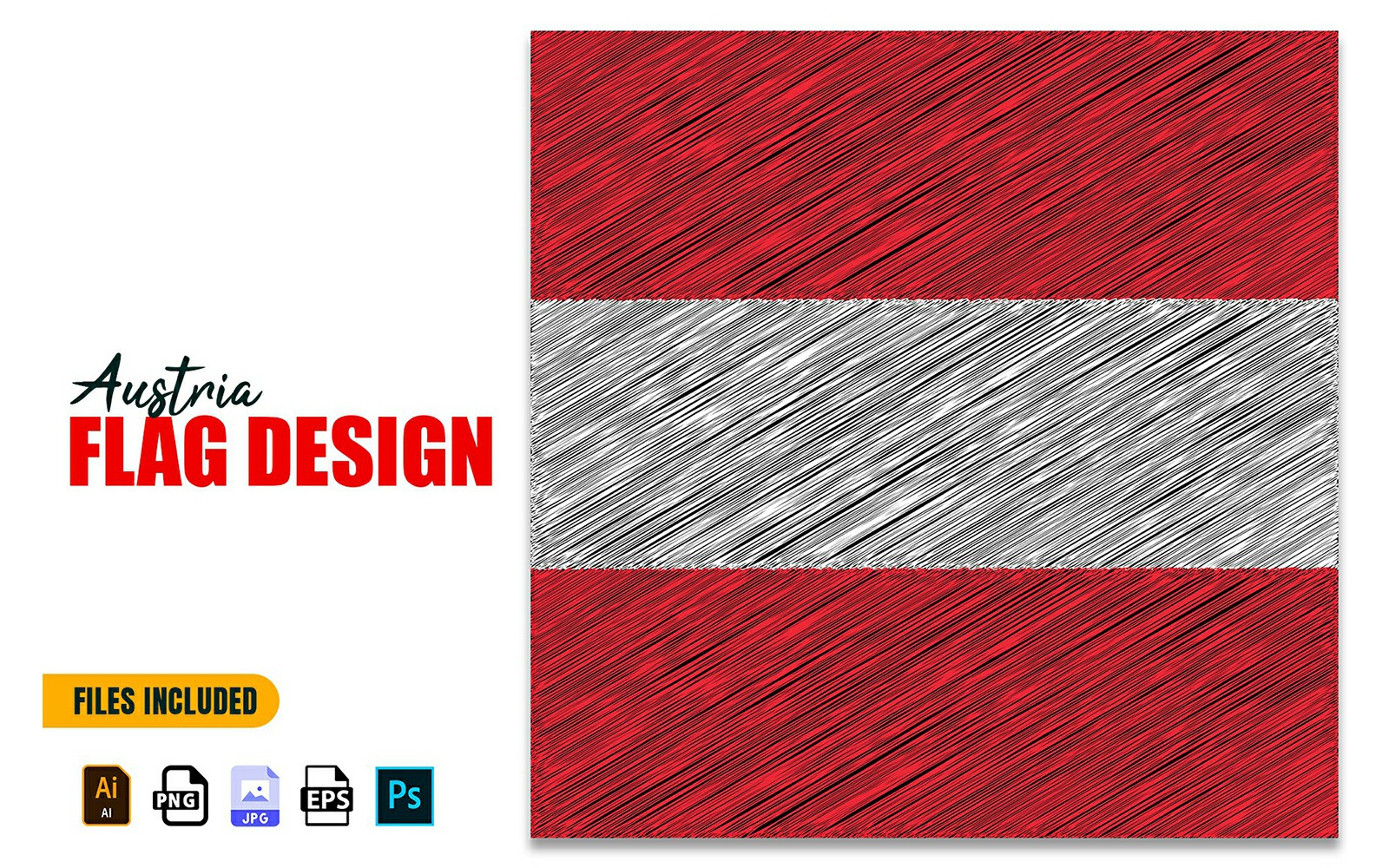 26 October Austria National Day Flag Design Illustration