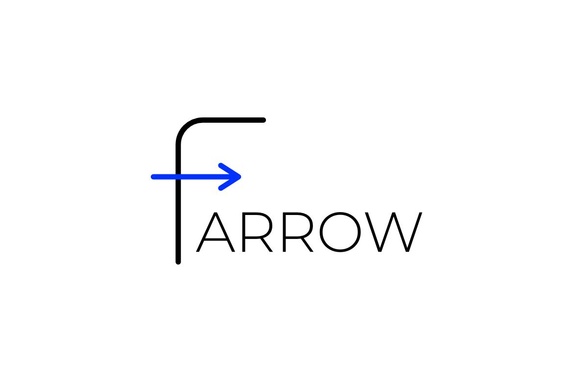 Letter F Arrow Flat Simple Logo