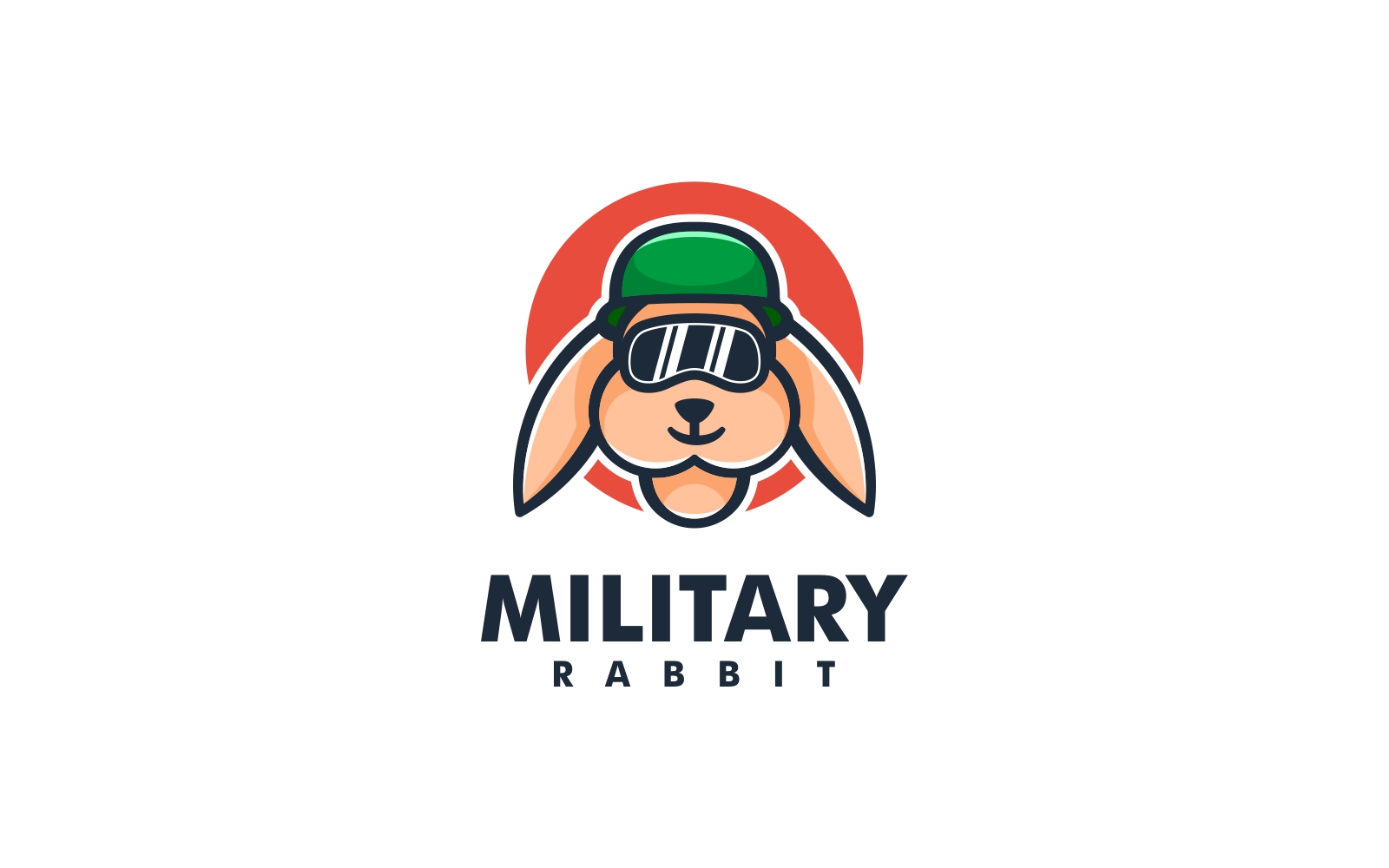 Rabbit Military Cartoon Logo