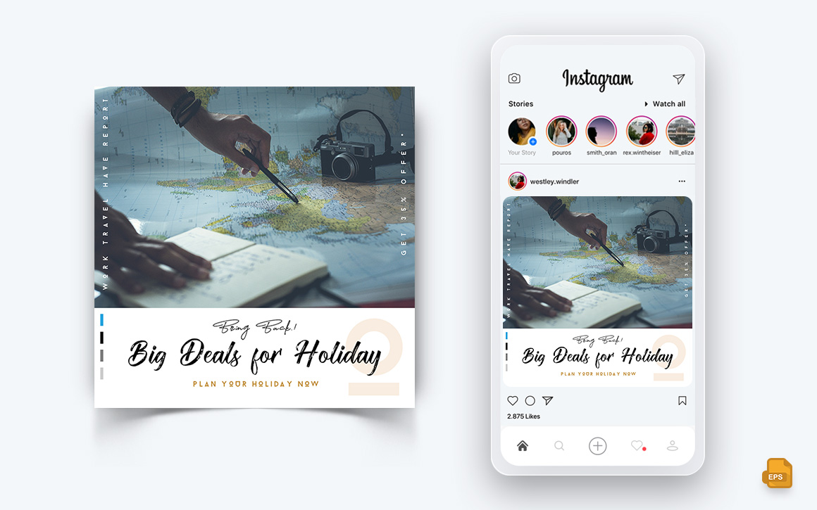 Travel Explorer and Tour Social Media Instagram Post Design-10