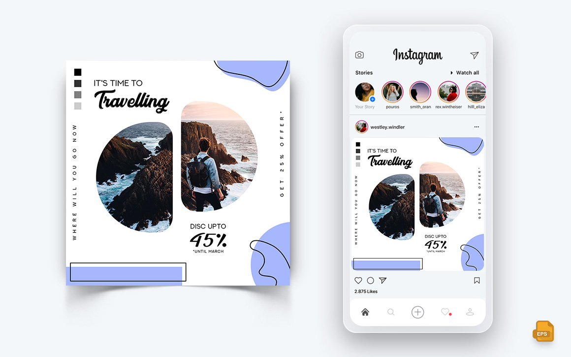 Travel Explorer and Tour Social Media Instagram Post Design-11