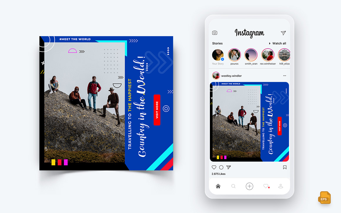 Travel Explorer and Tour Social Media Instagram Post Design-25