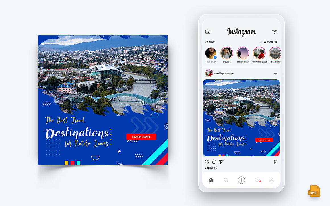 Travel Explorer and Tour Social Media Instagram Post Design-26