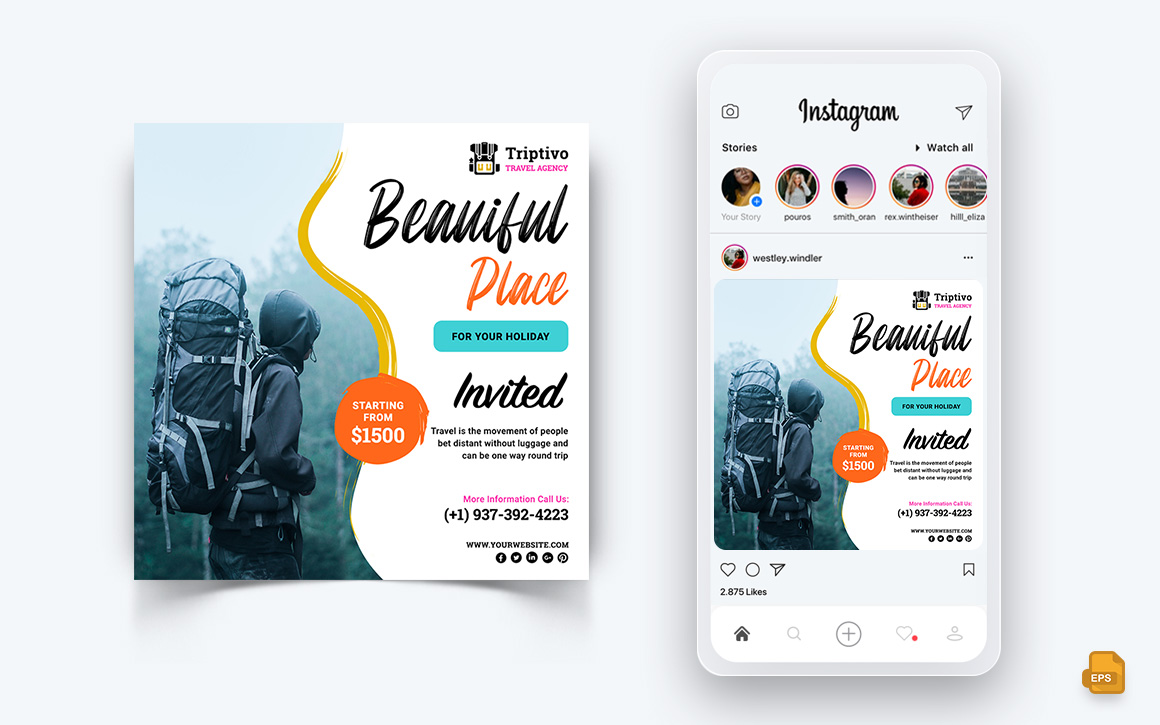 Trip and Travel Social Media Instagram Post Design-02