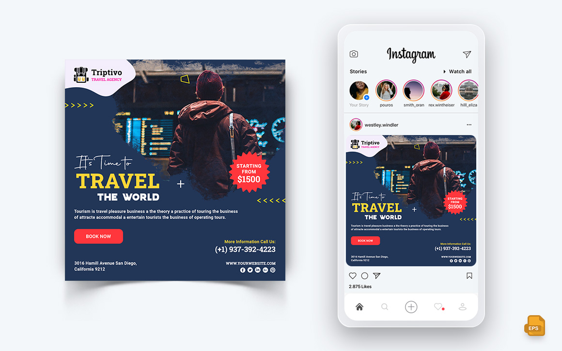 Trip and Travel Social Media Instagram Post Design-08