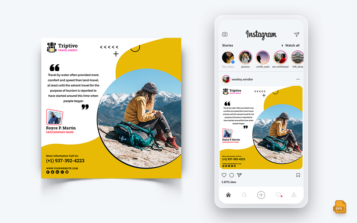 Trip and Travel Social Media Instagram Post Design-10