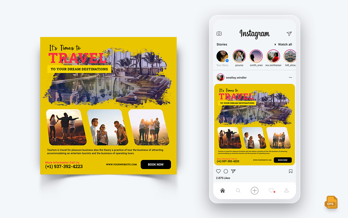 Trip and Travel Social Media Instagram Post Design-14