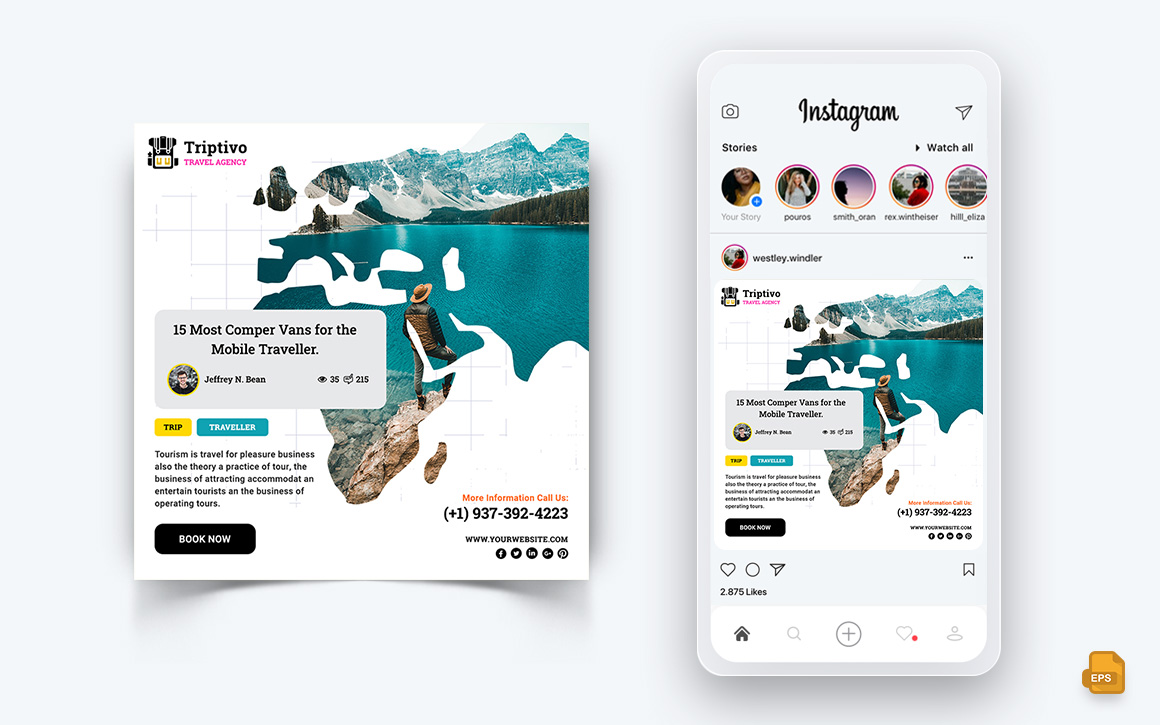 Trip and Travel Social Media Instagram Post Design-15