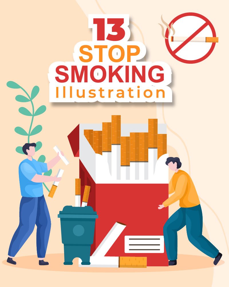 13 Stop Smoking or No Cigarettes Illustration