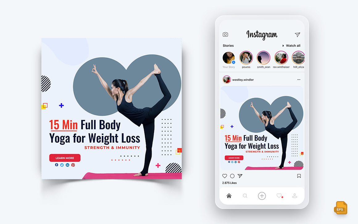 Yoga and Meditation Social Media Instagram Post Design-09