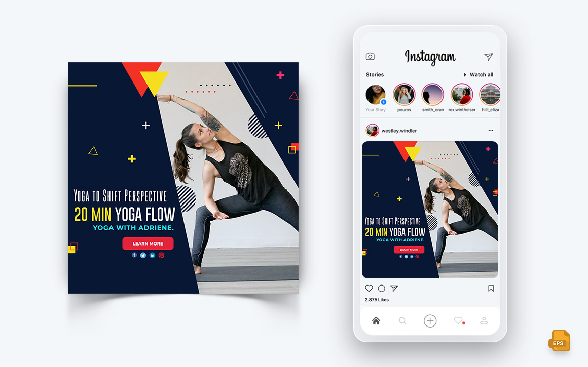 Yoga and Meditation Social Media Instagram Post Design-10