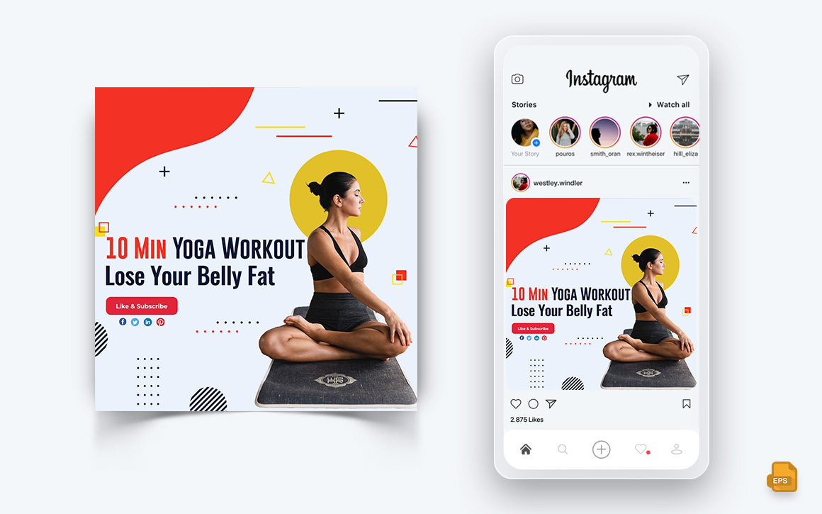 Yoga and Meditation Social Media Instagram Post Design-12
