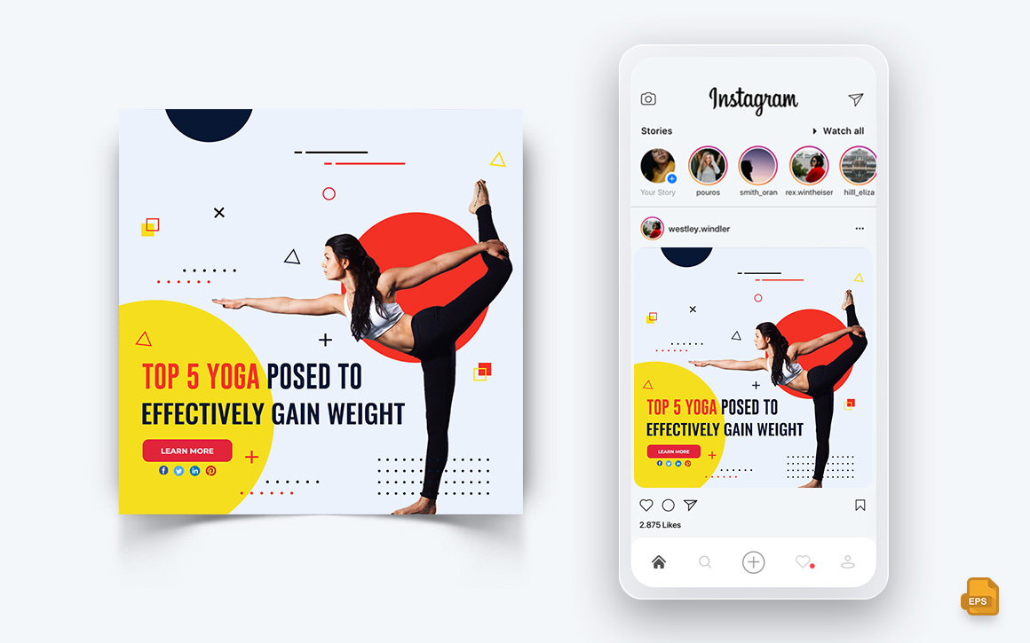 Yoga and Meditation Social Media Instagram Post Design-15