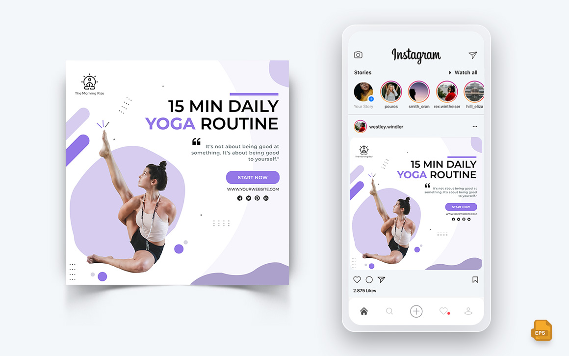 Yoga and Meditation Social Media Instagram Post Design-18